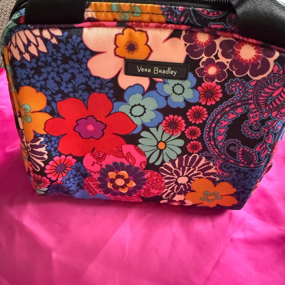 Vera Bradley Pink and Blue Cosmetic Bags with Floral Patterns - Picture 2 of 10